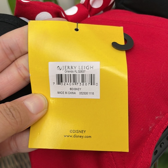 NWT Disney Womens Minnie Mouse Cap with Bow & Ears OS Red Black Snapback Hat - Picture 4 of 8